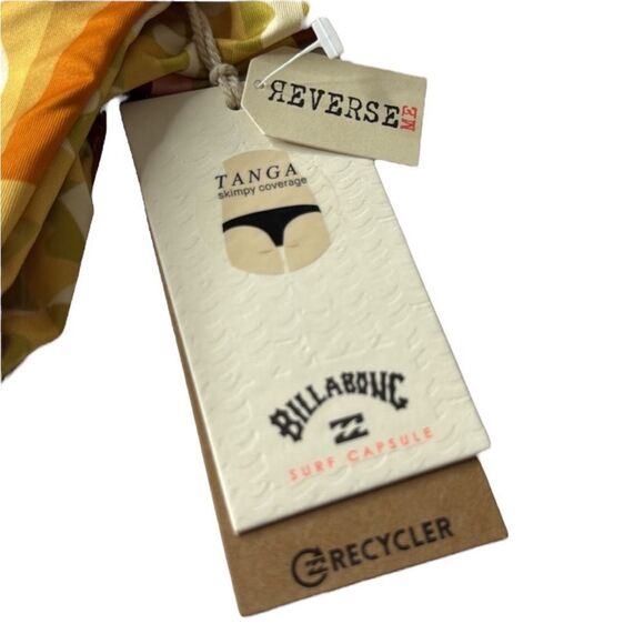 Billabong Return to Paradise Reversible Tanga Bikini Swim Bottoms Small S New - Picture 8 of 9